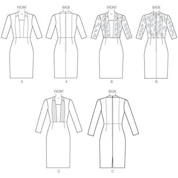 Butterick Sewing Pattern 6127 Dress Misses Size 6-14 - Picture 3 of 3